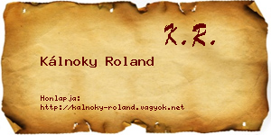 Kálnoky Roland névjegykártya