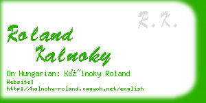 roland kalnoky business card